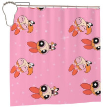 Sprchový závěs Powerpuff Girls, nepromokavý polyesterový materiál, dekorativní koupelnové závěsy, jedna velikost