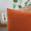 Phantoscope Classic Woven Textured Thick Solid Color Checker Plaid Series Decorative Throw Pillow, 20" x 20", Orange, 2 Pack 2