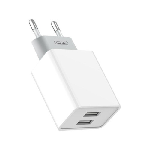 Chargeur mural à charge rapide 2 ports USB compatible iPhone et Samsung - Blanc
