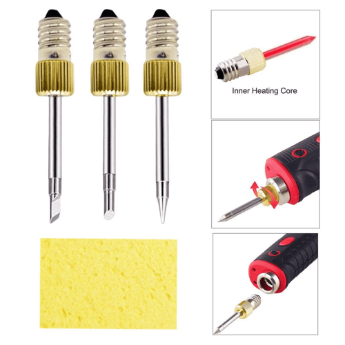 2 Pcs Soldering Iron Tip with Sponge E10 Interface Welding Tips USB Soldering Tip Soldering Tools Set K Type 2