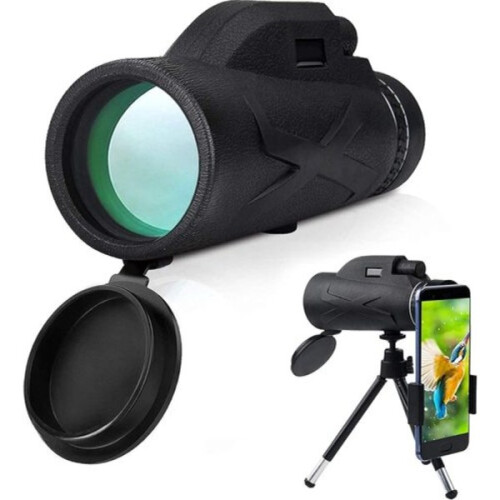 Monocular binoculars, 80x100 high-performance prism binoculars, with smartphone holder & tripod