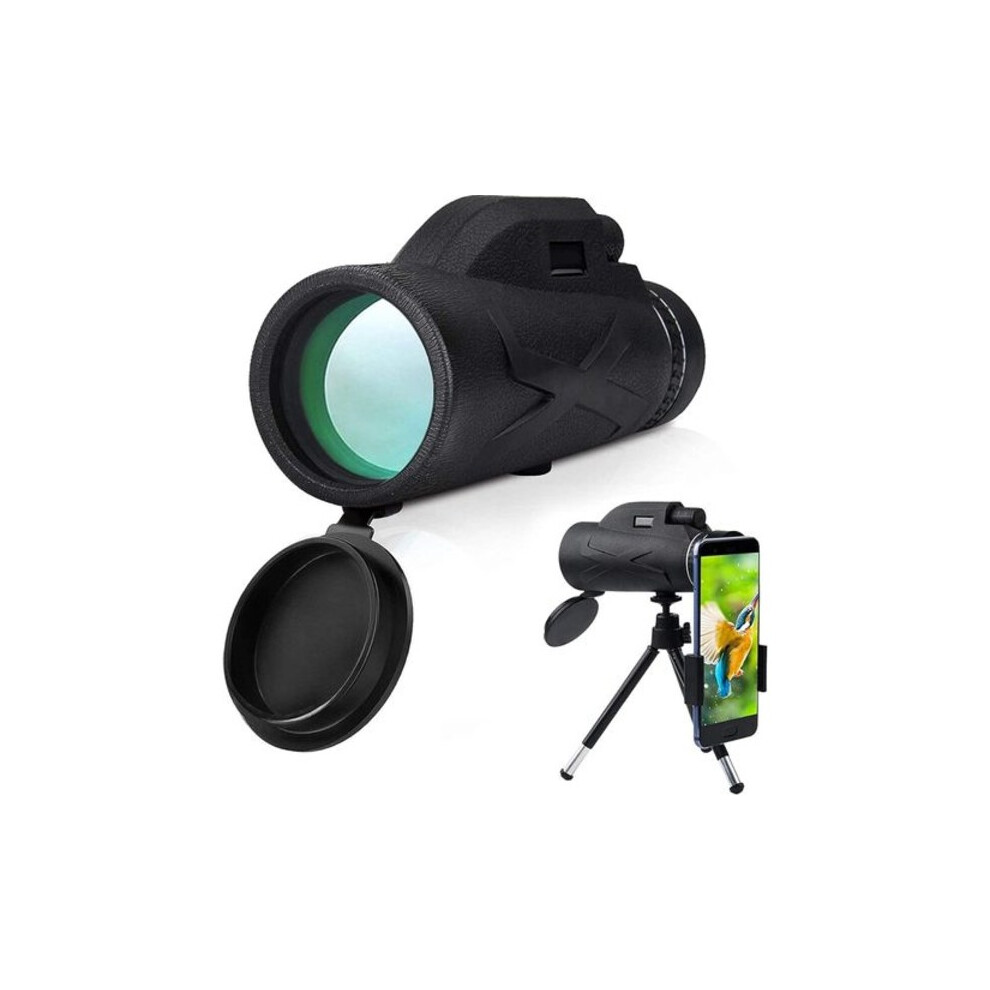 Monocular Binoculars, 80X100 High-Performance Prism Binoculars, With Smartphone Holder & Tripod Black 9395123425238