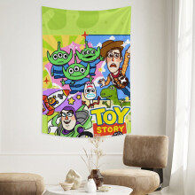 Toy Story -seinävaate, hippi-animejuliste, makuuhuoneen estetiikkaan, hauska huoneen sisustus, lippuseinävaate teini-ikäisille tytöille ja