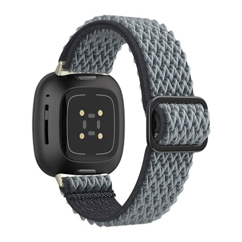 Nylon horlogebandje, compatibel met Fitbit Versa3/4, grijs. 1
