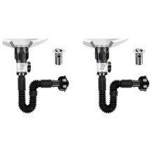 Kit de desagüe para lavabo de baño 2X con sifón en P flexible y expandible, tubo de desagüe para lavabo, tubo de desagüe para lavabo de baño