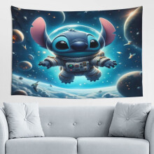 Stitch Space Adventure -seinävaate, kotiseinälle, koriste pojille, tytöille, makuuhuoneen sisustus, olohuone, 60 * 40 tuumaa