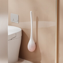 YANHAIGONG Toilettenbürste & Halter, langer Griff, Wandmontage, platzsparend, schnelltrocknend mit Belüftungsfuß