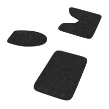 XIUH Halloween-udsalg! Tekstil 1 stk. badeværelse med tre prægede 50*80 cm + 50*40 cm (U-formet) + 40*40 cm toiletlåg (sort D)
