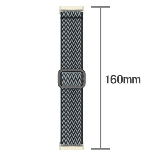 Nylon horlogebandje, compatibel met Fitbit Versa3/4, grijs. 2
