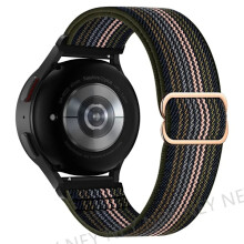 Elastisches, glänzendes Armband im Bohemian-Pride-Stil (20 mm/22 mm), kompatibel mit Samsung Galaxy Watch 7/6/5/4 und Huawei GT4-3-2, schwarzes