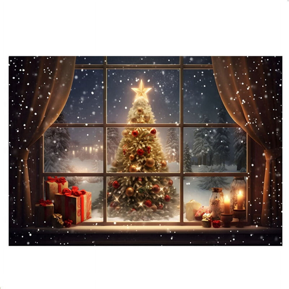 210X150cm Christmas Background Cloth Christmas Tree Snowflake Decoration Children Photography Background Cloth,C 9395123521626