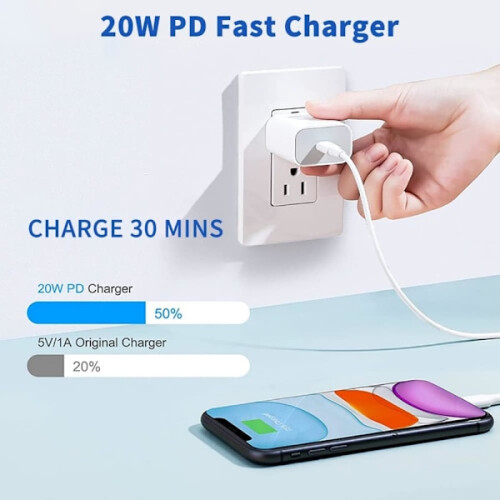 Oplader compatibel met Samsung - 20W snelladeradapter + USB-C-kabel, wit, 3-pack 1