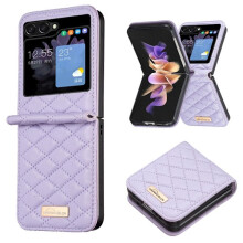 Compatible avec Samsung Galaxy Z Flip5 - Étui à texture diamant violet