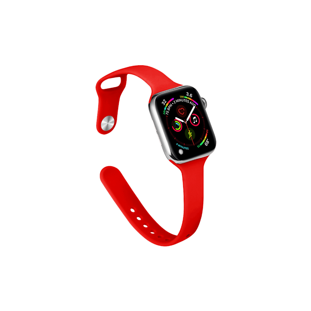 Fits Compatible With Apple Watchwith Apple Watch 38/40/41, 42/44/45/49Mm Ultra-Thin Modern Silicone Strap, Slim Bracelet 38/40/41Mm Red 9395123522852