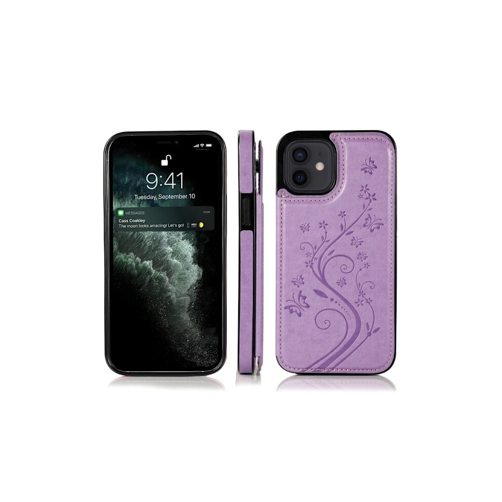 Compatible With Iphone 12 Mini Shockproof Case Card Holder 3-Compartment Flippr V2 - Purple 9395123522883