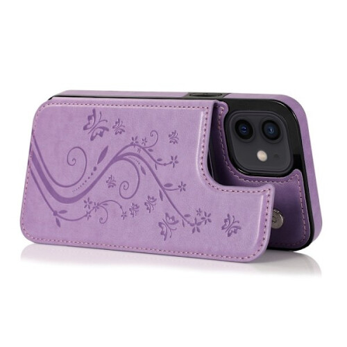 Étui antichoc Flippr V2 - Violet, compatible avec iPhone 12 Mini. Porte-cartes à 3 compartiments. 2