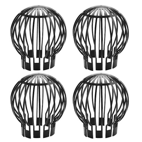 4 PCS Gutter End Protection Downpipe Filter Strainer Prevents Leaves Branches Moss From Clogging