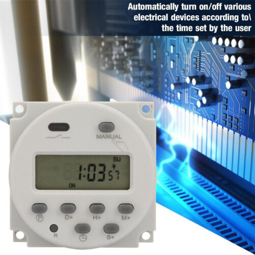 DC12V16A Digital LCD DIN Programmerbar Ugentlig Skinne Relæ Timer Tidsafbryder J1U6 2