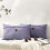 Phantoscope Single Button Cotton Blend Series Decorative Throw Pillow, 12" x 20", Light Purple, 2 Pack 1