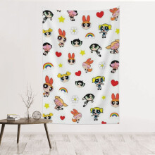 Powerpuff Girls -seinävaate, vedenpitävä polyesterikangas makuuhuoneeseen, olohuoneeseen, asuntolaan, kylpyhuoneen sisustukseen,