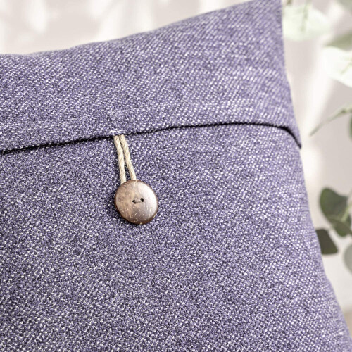 Phantoscope Single Button Cotton Blend Series Decorative Throw Pillow, 12" x 20", Light Purple, 2 Pack 1