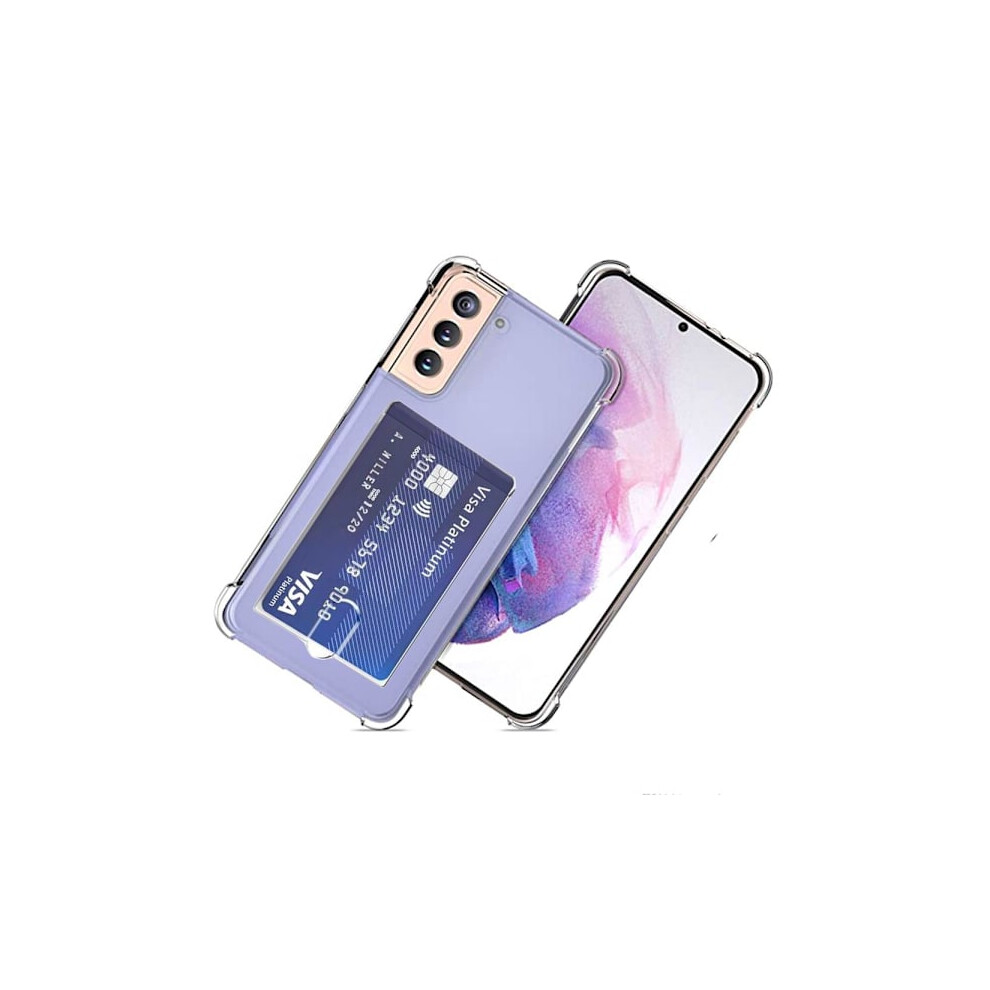 Compatible With Samsung Galaxy S21 Plus - Cover With Card Holder Transparent 9395123622897