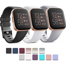 3 kusy měkkých silikonových řemínků kompatibilních s Fitbit Versa2, kompatibilních s Fitbit Versa, kompatibilních s Fitbit Versa Lite -