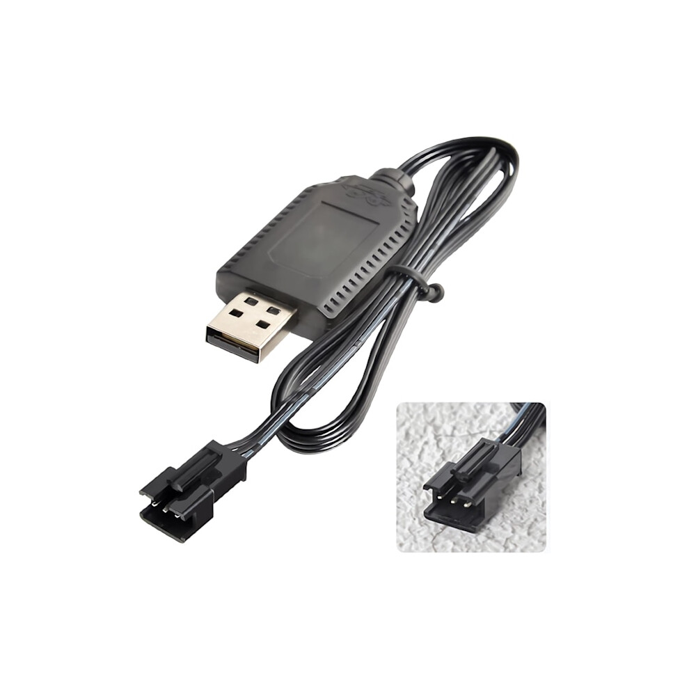 Usb Charging Cable Rc Universal With Sm-3P Connector For 2S 7.4V Lipo Battery, Compatible With Rc Car Boat Drone Airplane 9395123621999