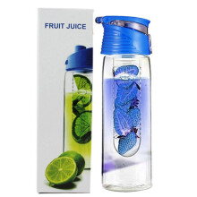 Ciao.FANCY Bottiglia per acqua aromatizzata alla frutta da 800 millilitri con infusore per frutta e tappo a scatto per succo di limone.