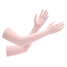 Summer Women'S Sun Protection Sleeve Outdoor Cycling Breathable Ice Silk Sleeve XG49 pink