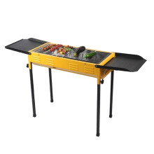 Portable BBQ Grill Foldable Charcoal Barbecue 120x31x65cm for Outdoor Camping and Travel