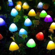 Solar lights outdoor 20 LED mushroom decoration, 8 modes light mushroom LED decoration