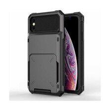 Kompatibilné s iPhone XS / X Nárazuvzdorné puzdro s prázdnym slotom na kartu, čierne