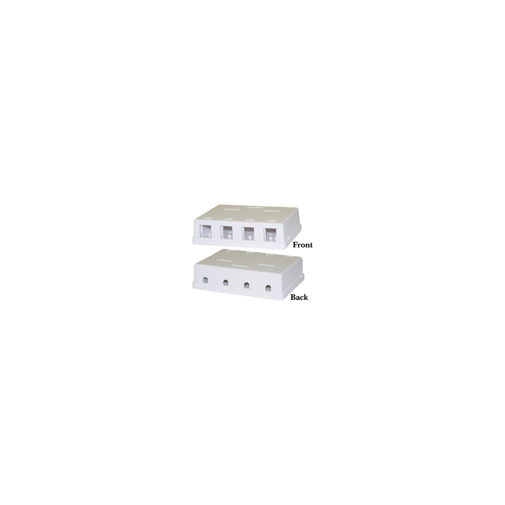 [Pack Of 2] Blank Surface Mount Box For Keystones, 4 Port, White 9395123623948