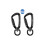 360 rotating carabiner, 4Kn, 2pcs, black 1