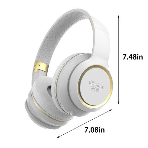 Ασύρματα ακουστικά Bluetooth Avtoify, πτυσσόμενα ακουστικά ομιλίας για παιχνίδια, λευκά 2