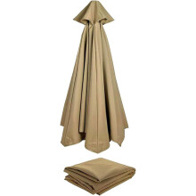 Housse de rechange pour parasol de jardin, 6 bras, couleur kaki, pour terrasse, jardin, piscine ou parasol déporté.