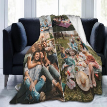 Couverture photo personnalisée avec texte, compatible avec les designs personnalisés pour enfant, mère, père, animal de compagnie - 127 x 102 cm