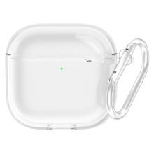 Étui SKALO compatible avec les AirPods 4, en TPU transparent.