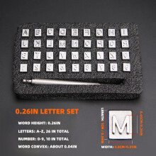 Kayannuo Terug naar school opruiming DIY stempelset voor leer, 36 stuks 1/4 inch leren alfabetletters en cijfers, essentiële artikelen voor thuis