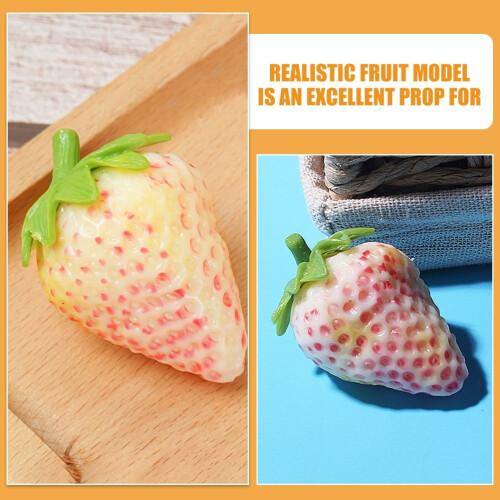 Fragole decorative artificiali in PVC per la casa, 3 pezzi, rosa 1