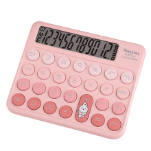 Tecknad miniräknare, specialdator för redovisningskontor, rosa kanin