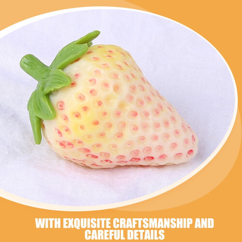 Fragole decorative artificiali in PVC per la casa, 3 pezzi, rosa 2