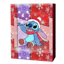Calendrier de l'Avent Hggkaie 2024, 24 figurines Stitch, calendrier de l'Avent de 24 jours avec de jolis dessins animés, idéal comme cadeau pour