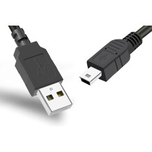 Cabo USB para câmera, mini cabo de transferência de dados USB para Canon PowerShot/Rebel/EOS/DSLR/ELPH, compatível com câmeras Sony/Nikon UC-E4.