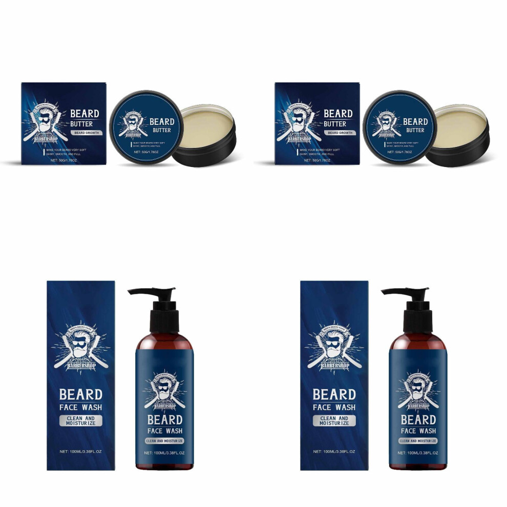 Men's Sandalwood Beard Oil with Shea Butter, Coconut Oil & Vitamin E - Softens & Strengthens Beard & Mustache (2PCS)