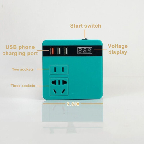 Lithium Battery Inverter With 5 Batteries Current Display AC 220V/DC 5V/12V 2