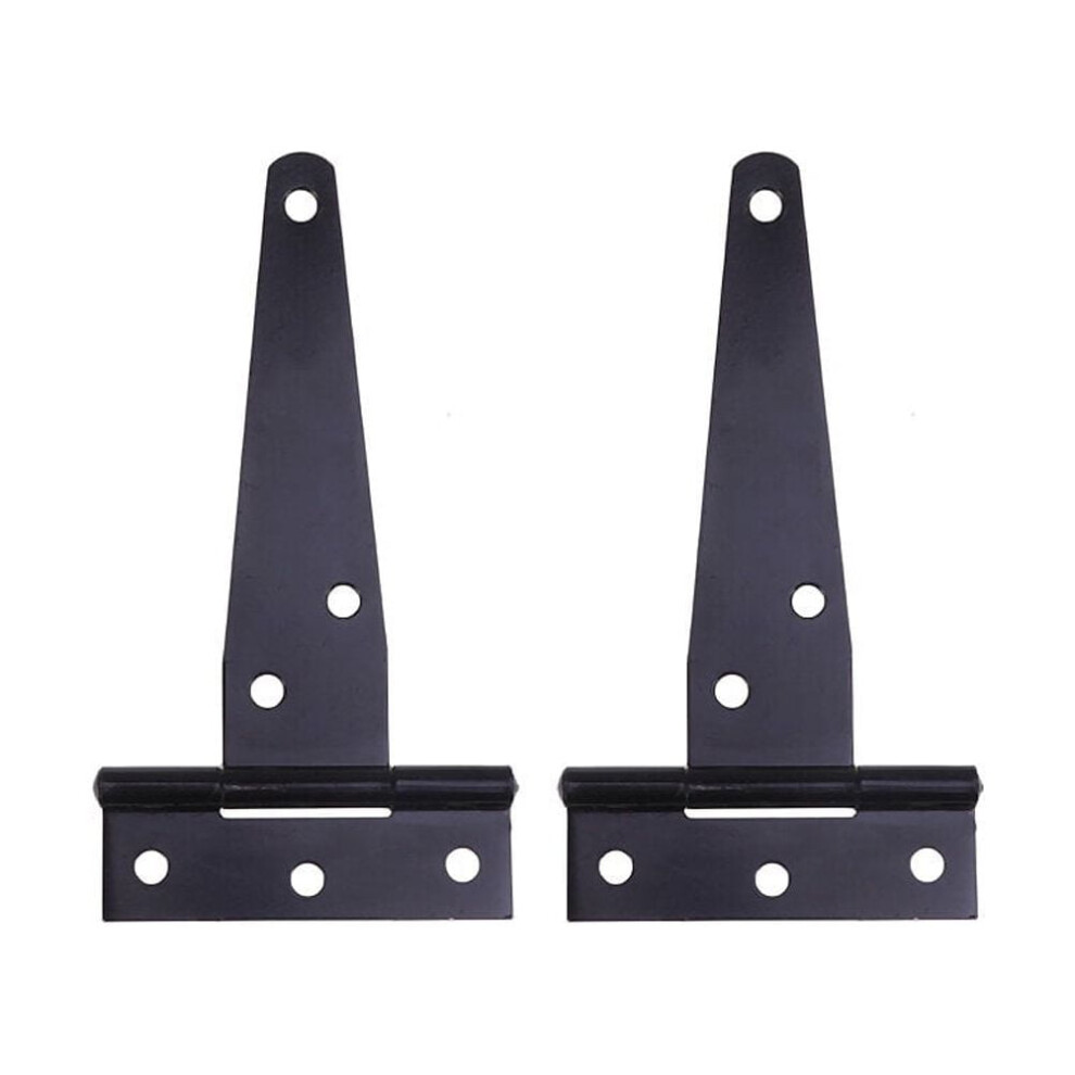 2Pcs 3 Inches T Shape Rustproof Iron Light Duty Shed Hinge Gate Strap Hinge Door Gates Hinges (Black) 9110895176788