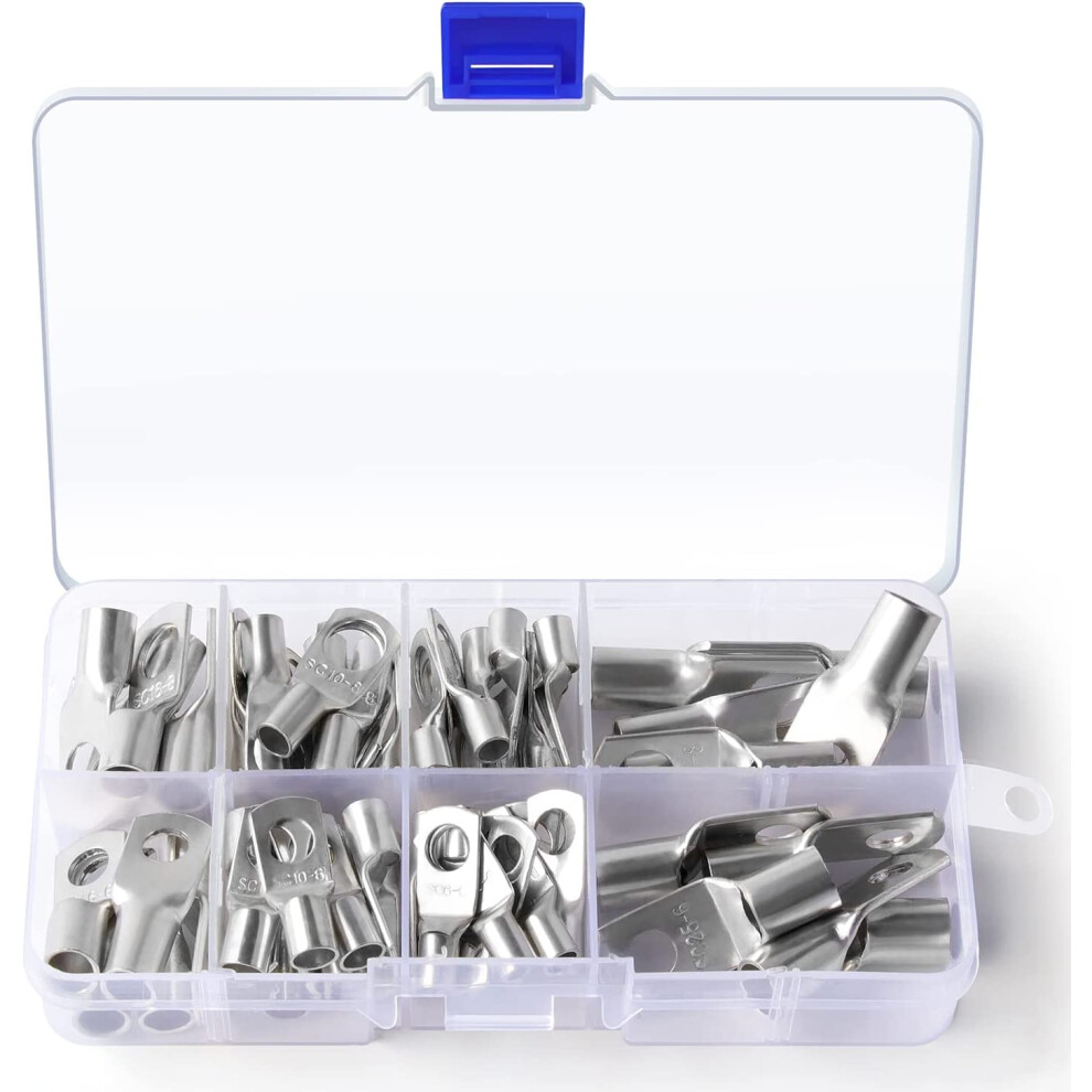 Y Cable Ends, 60 Pcs Tinned Copper Wire Lugs Kit, Y Lugs, Crimp Y Cable Ends, Y 9110895176672