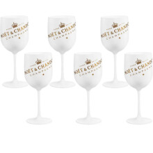 500 ml Moët champagne glass in plastic and acrylic WHITE 6PCS